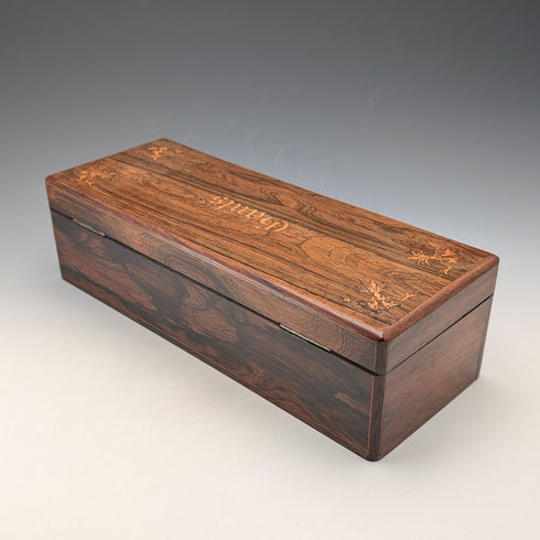 19世紀後半 フレンチアンティーク 象嵌 木製グローブボックス